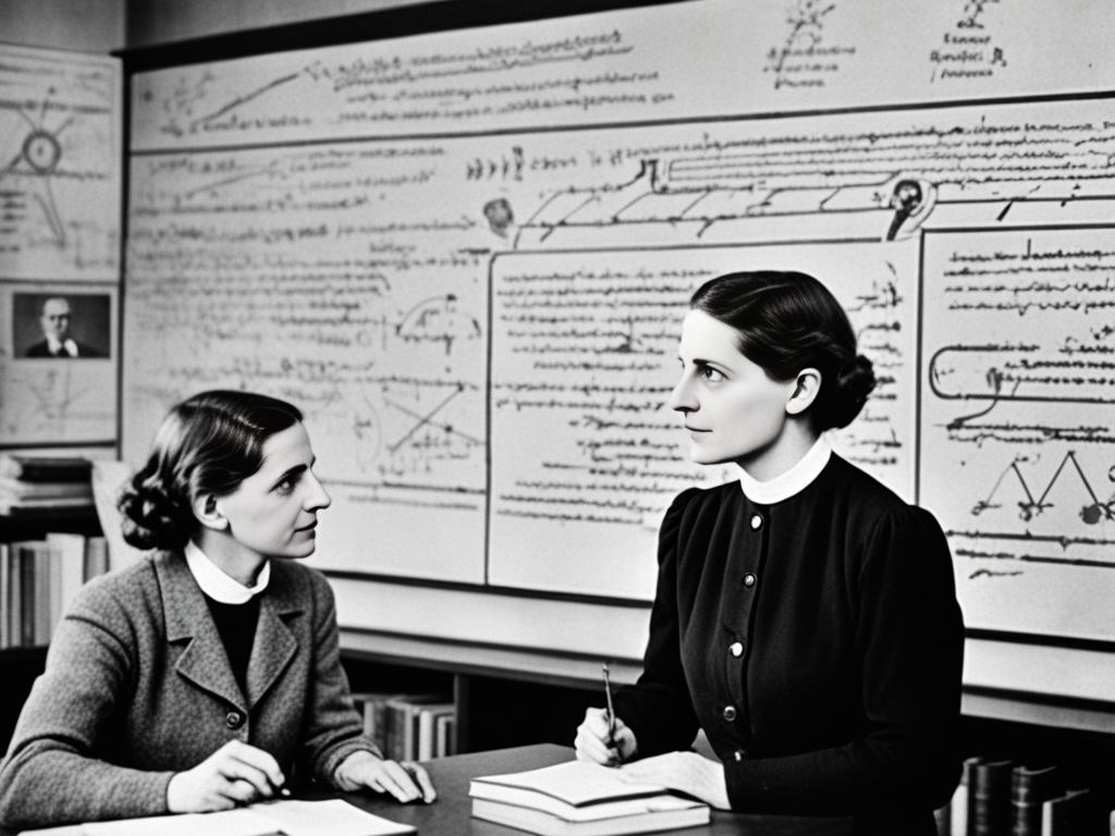 Lise Meitner unterrichtet junge Physikerinnen